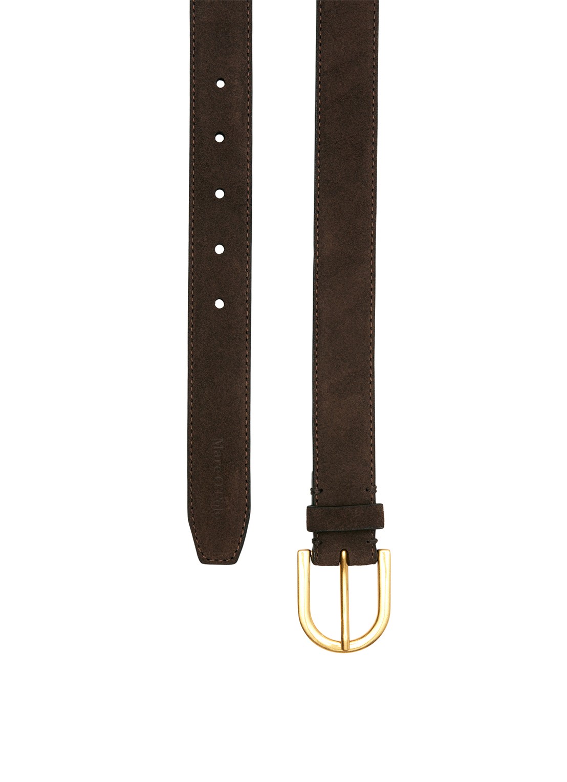Marc O'Polo Denim Riem van suède - voorkant 2 donkerbruin