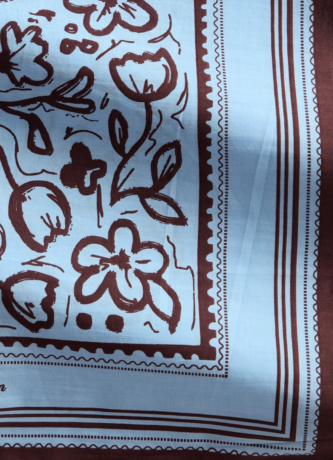 Marc O'Polo Denim Sjaal met bloemenprint - detail 3 lichtblauw