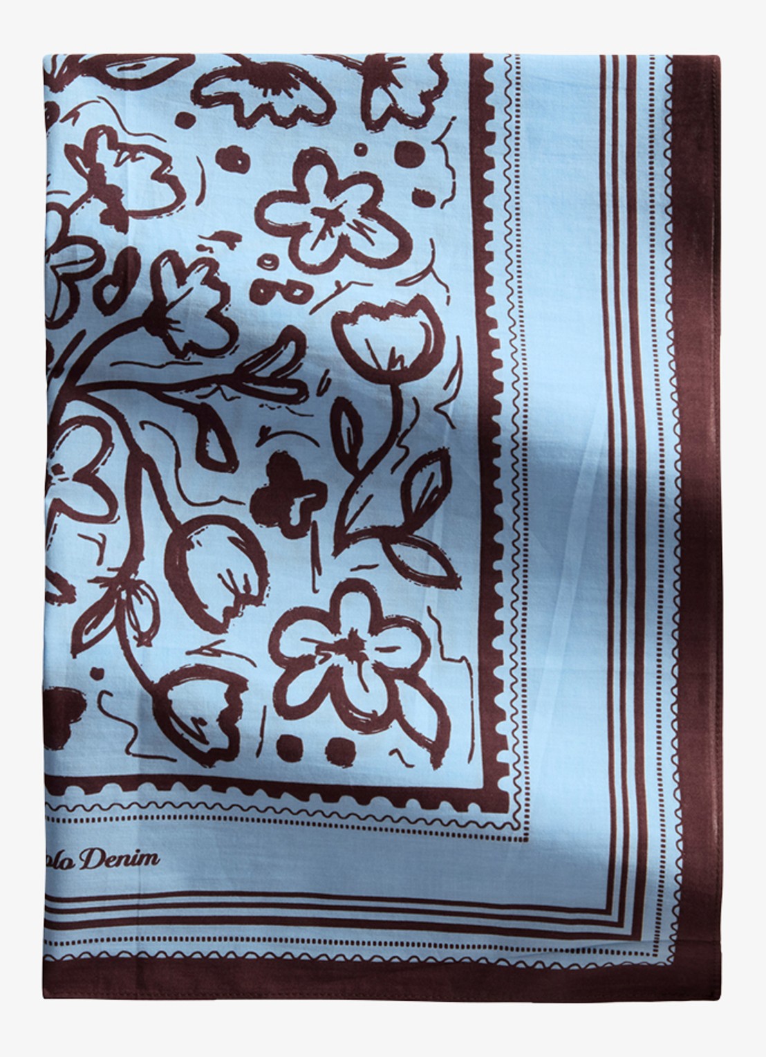 Marc O'Polo Denim Sjaal met bloemenprint - detail 4 lichtblauw