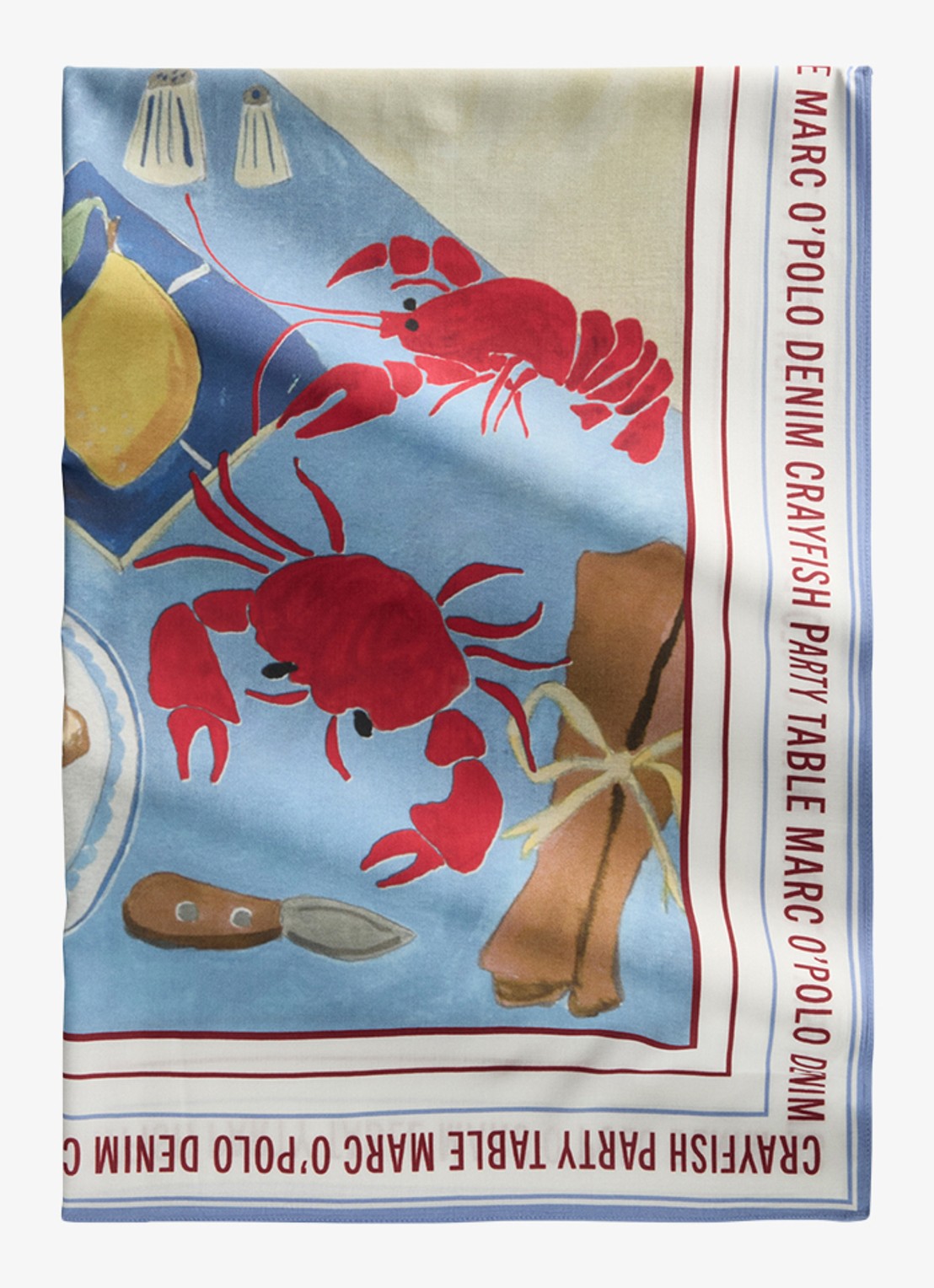 Marc O'Polo Denim Sjaal met print - voorkant blauw