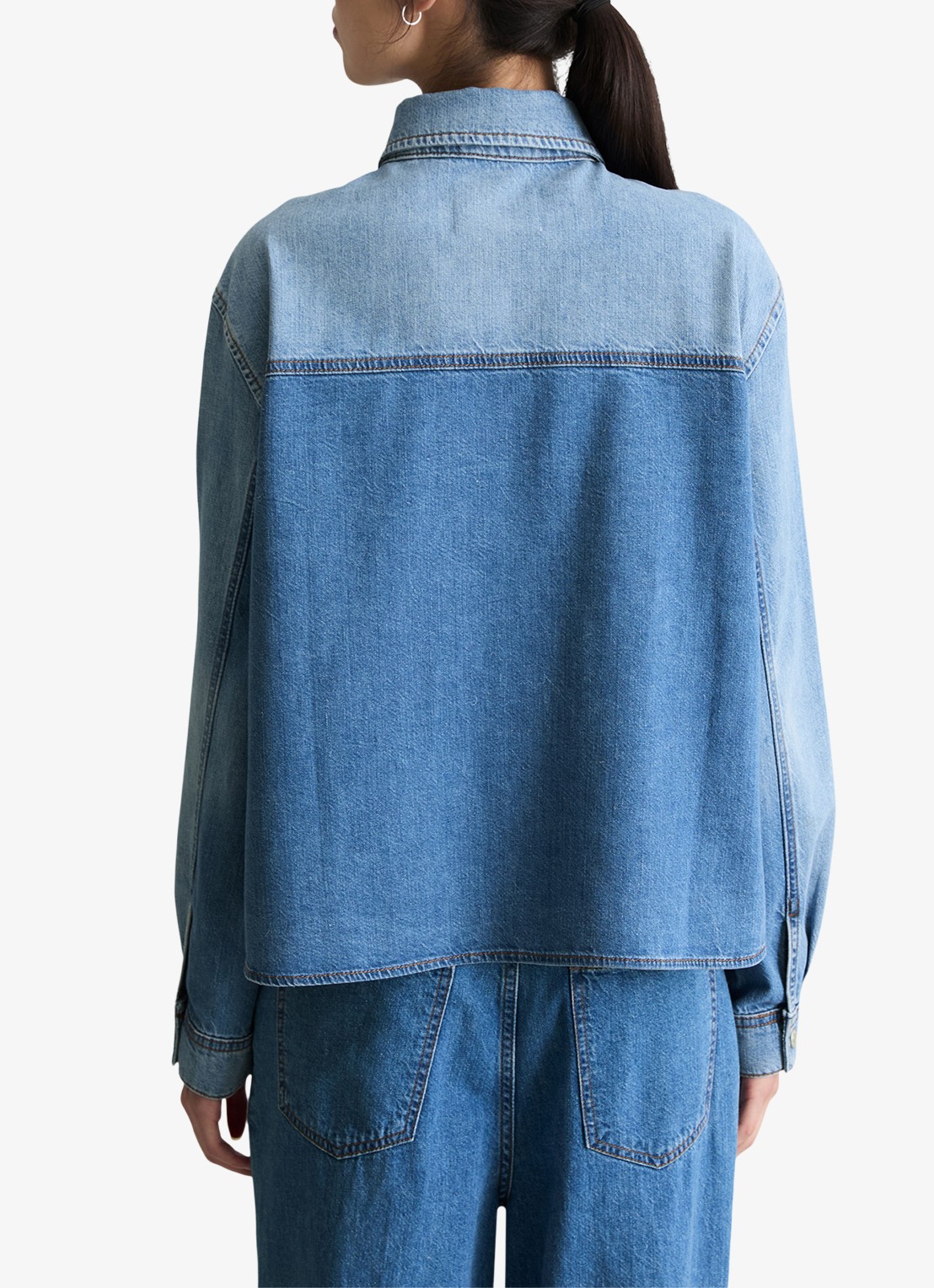 Marc O'Polo Denim Spijkerjas met opgestikte zakken - achterkant 5 indigo