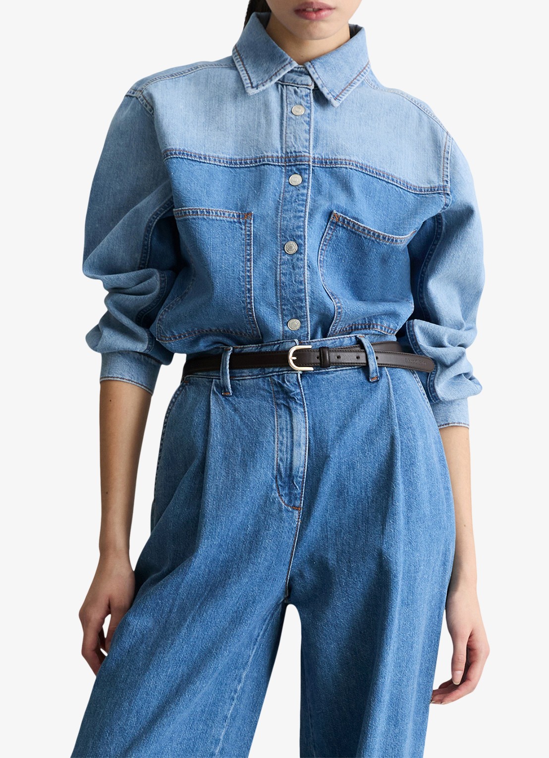 Marc O'Polo Denim Spijkerjas met opgestikte zakken - detail indigo