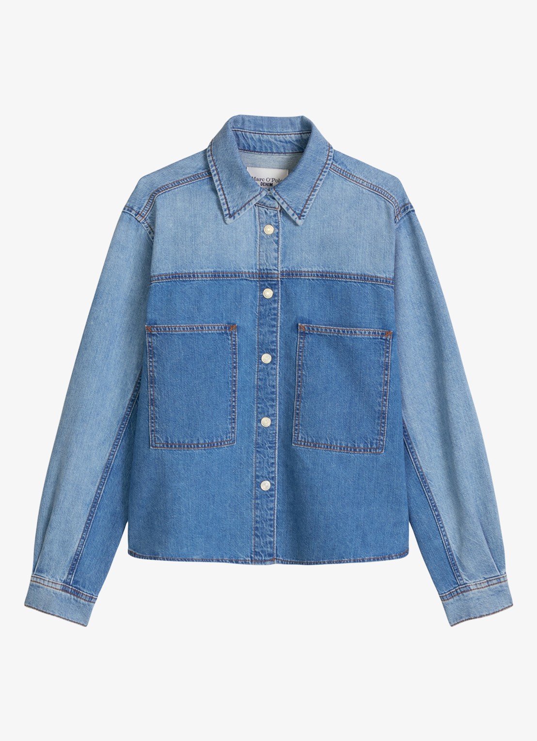 Marc O'Polo Denim Spijkerjas met opgestikte zakken - voorkant 3 indigo