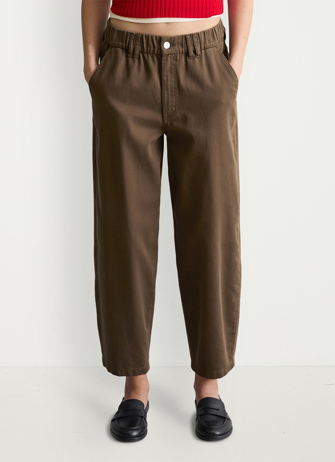 Marc O'Polo Denim Straight fit cropped jeans met gekleurde wassing - detail 2 bruin