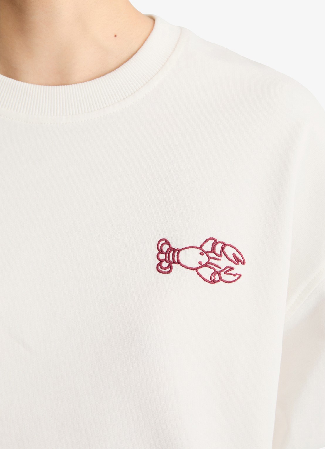 Marc O'Polo Denim Sweater met front- en backprint - detail 4 silky white-1183 / wit