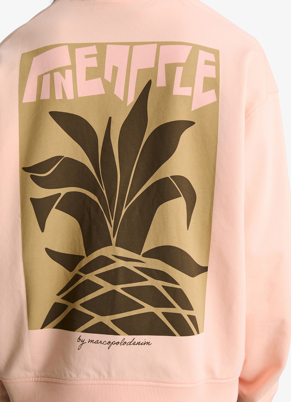 Marc O'Polo Denim Sweater met logo- en backprint - detail 4 zalmroze