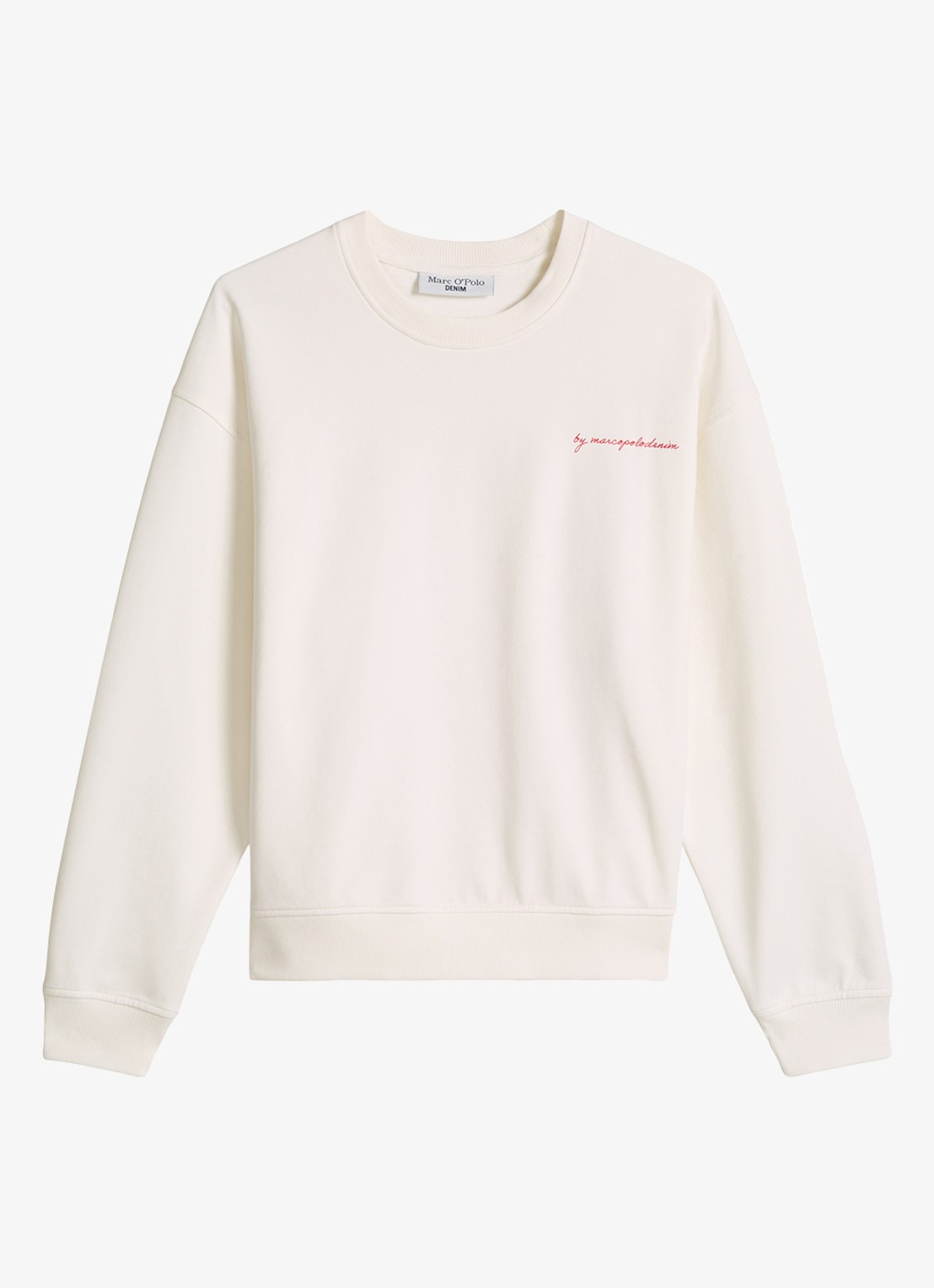 Marc O'Polo Denim Sweater met logo- en backprint - voorkant 2 beige