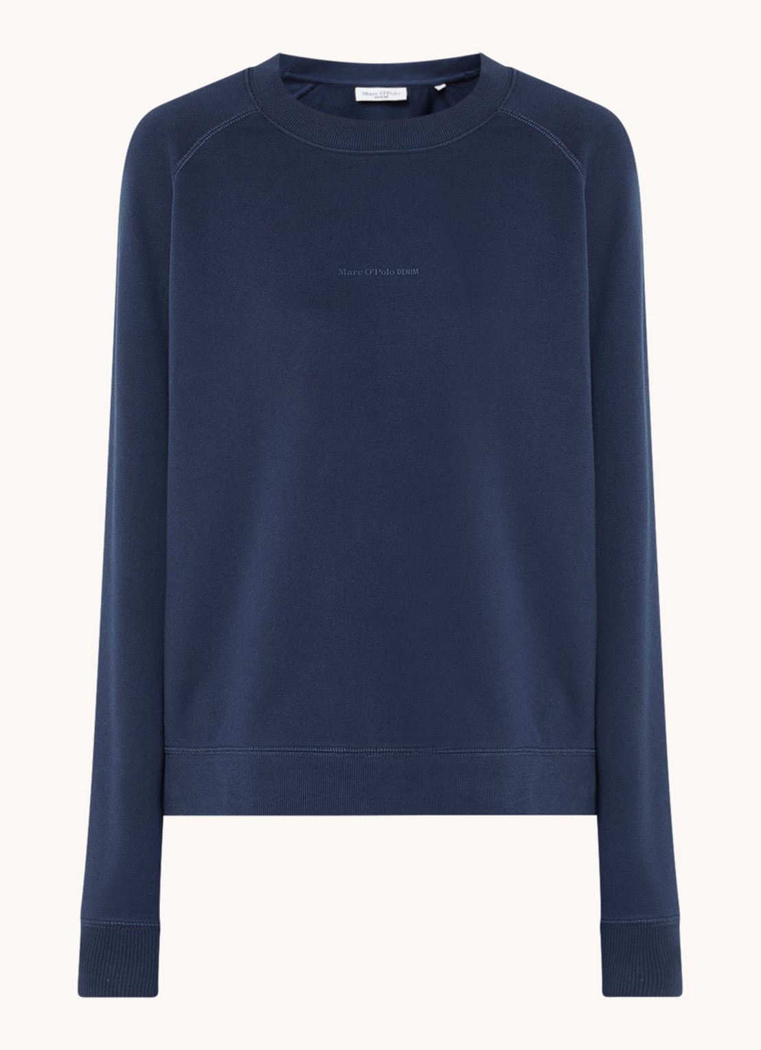 Marc O'Polo Denim Sweater met logo - voorkant donkerblauw