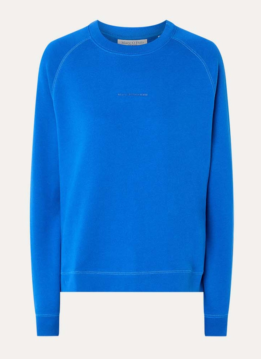 Marc O'Polo Denim Sweater met logo - voorkant 2 kobaltblauw