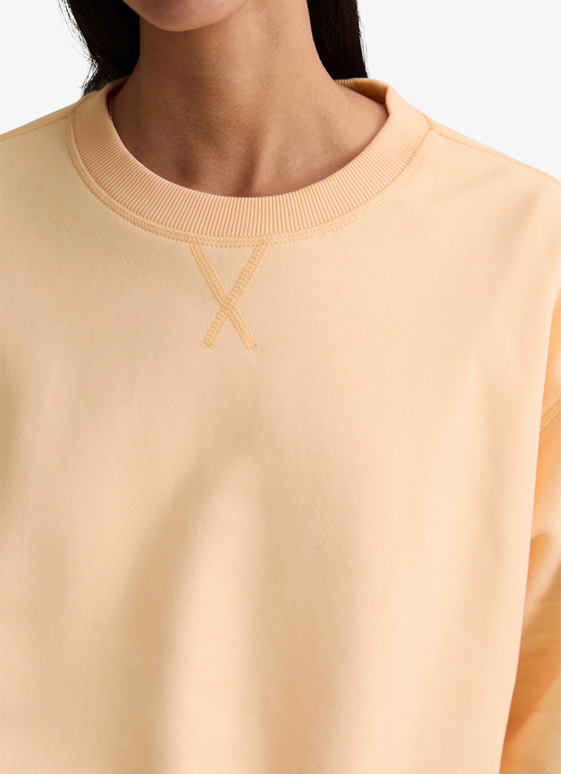 Marc O'Polo Denim Sweater met ronde hals - detail 4 lichtoranje