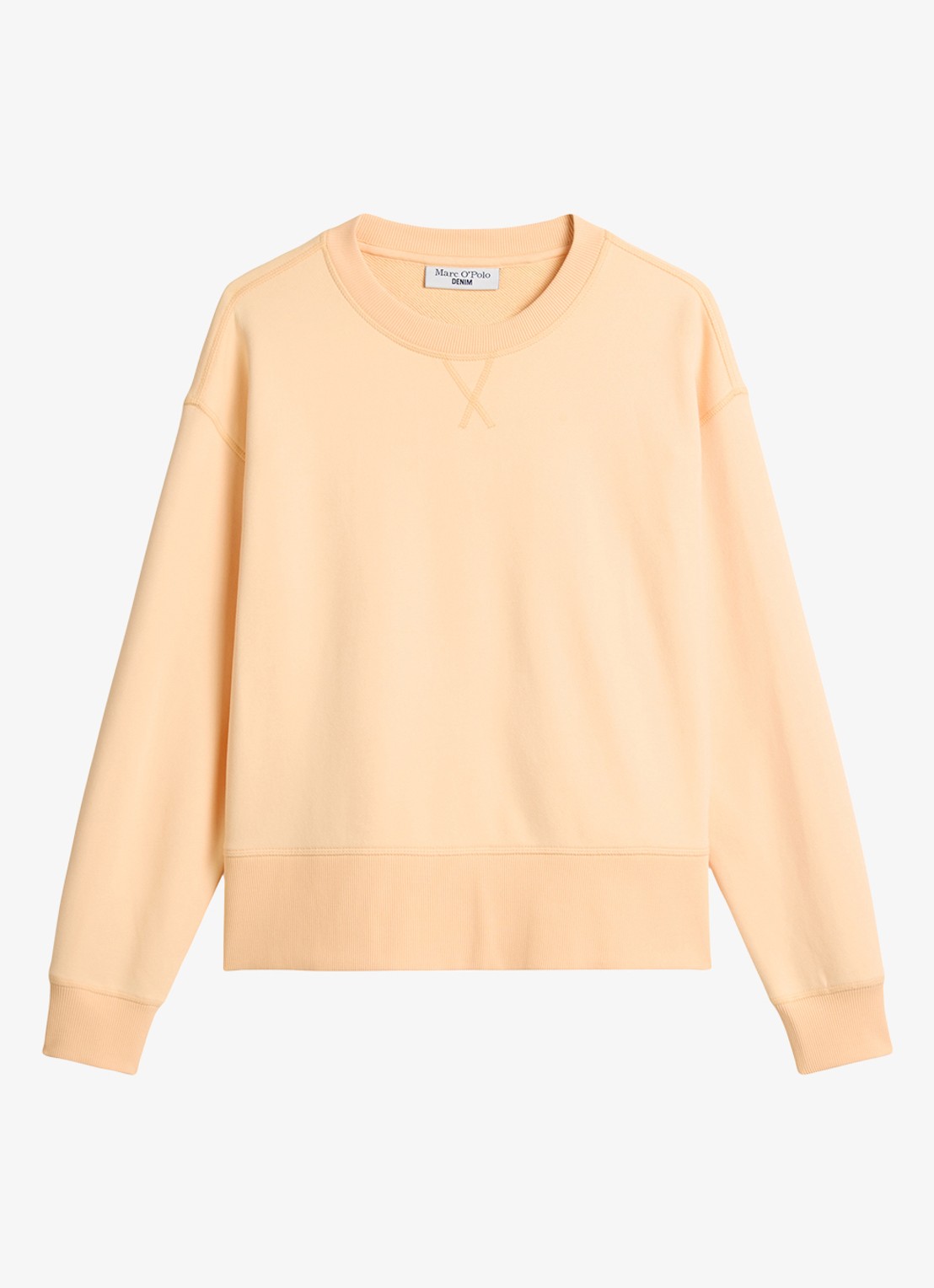 Marc O'Polo Denim Sweater met ronde hals - voorkant lichtoranje