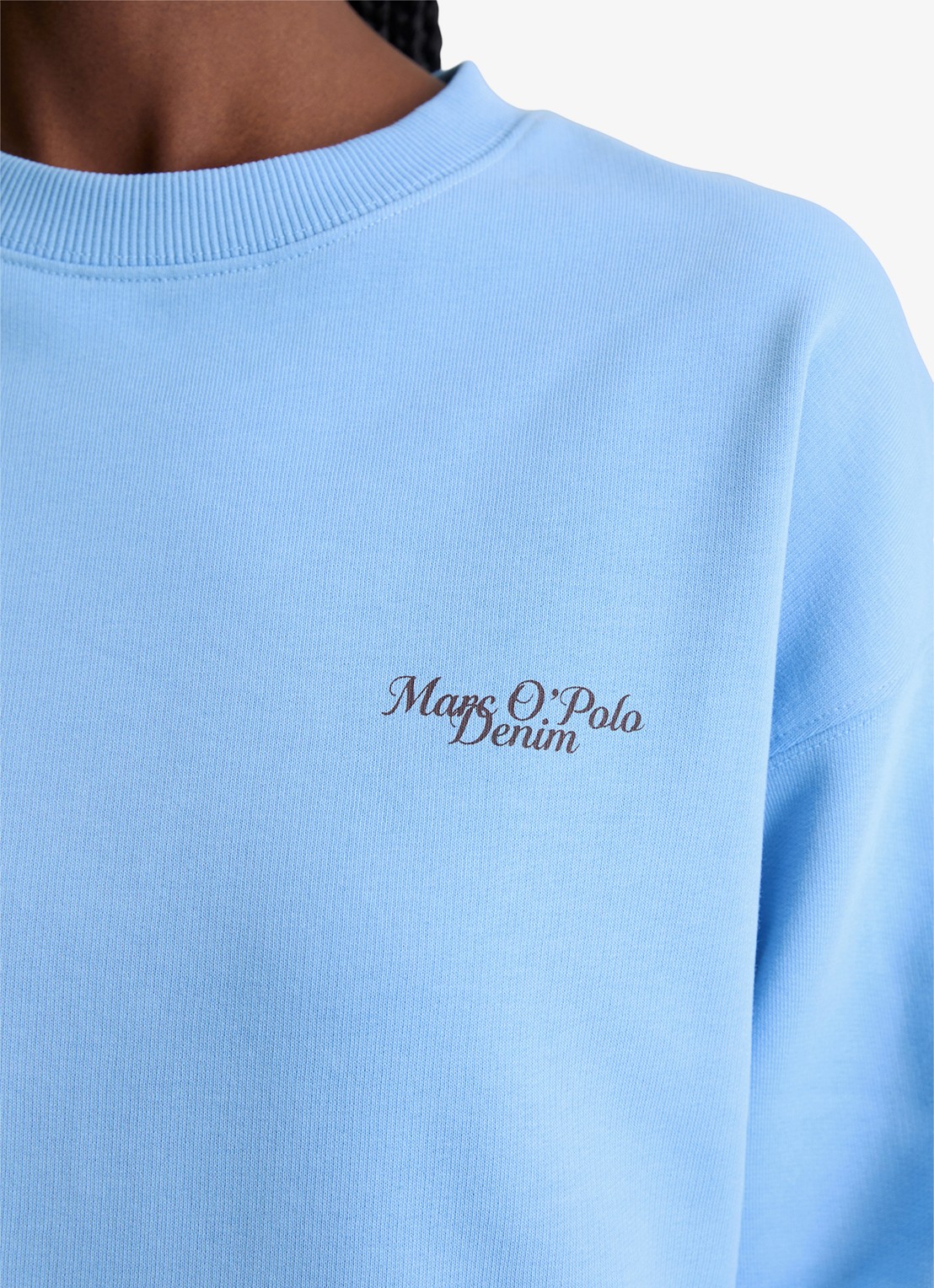 Marc O'Polo Denim Sweatershirt van katoen met logo en backprint - detail 5 medium blue 4840-4840 / blauw