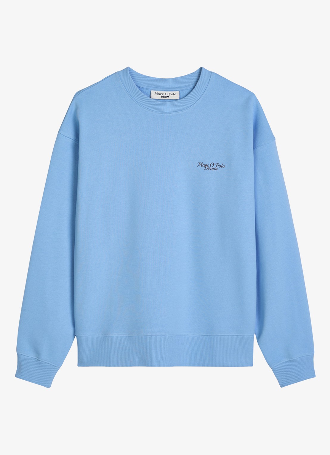 Marc O'Polo Denim Sweatershirt van katoen met logo en backprint - voorkant medium blue 4840-4840 / blauw