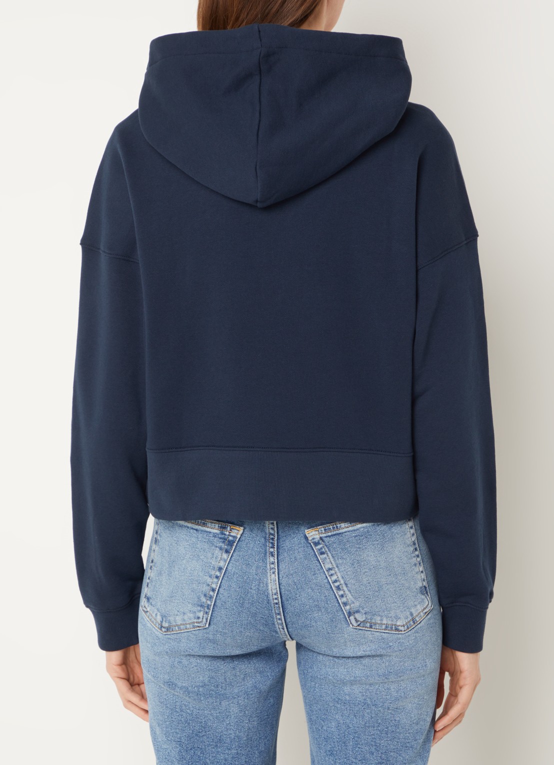Marc O'Polo Denim Sweatvest met capuchon - achterkant 5 donkerblauw
