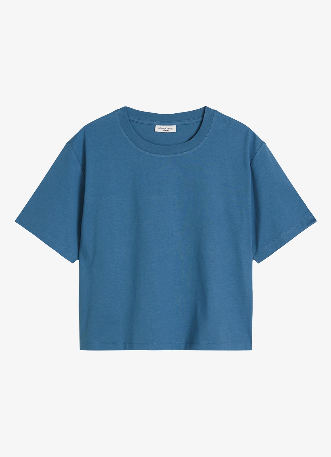 Marc O'Polo Denim T-shirt met borduring - voorkant 4 medium blue 4671-4671 / blauw