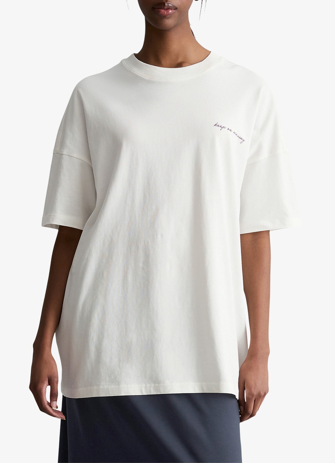 Marc O'Polo Denim T-shirt met logo- en backprint - detail 2 silky white/1183