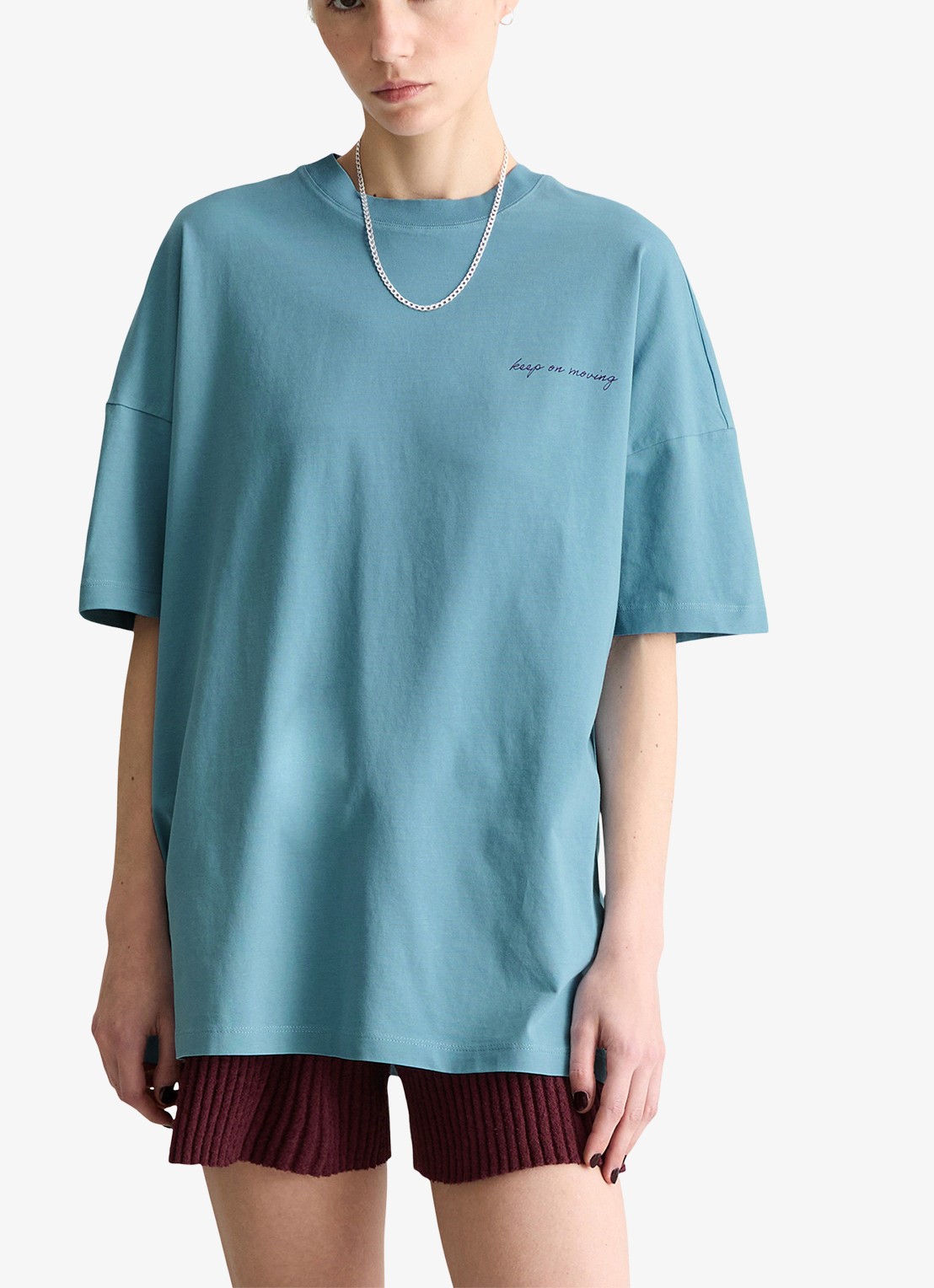 Marc O'Polo Denim T-shirt met logo- en backprint - detail 3 blue dawn/5429