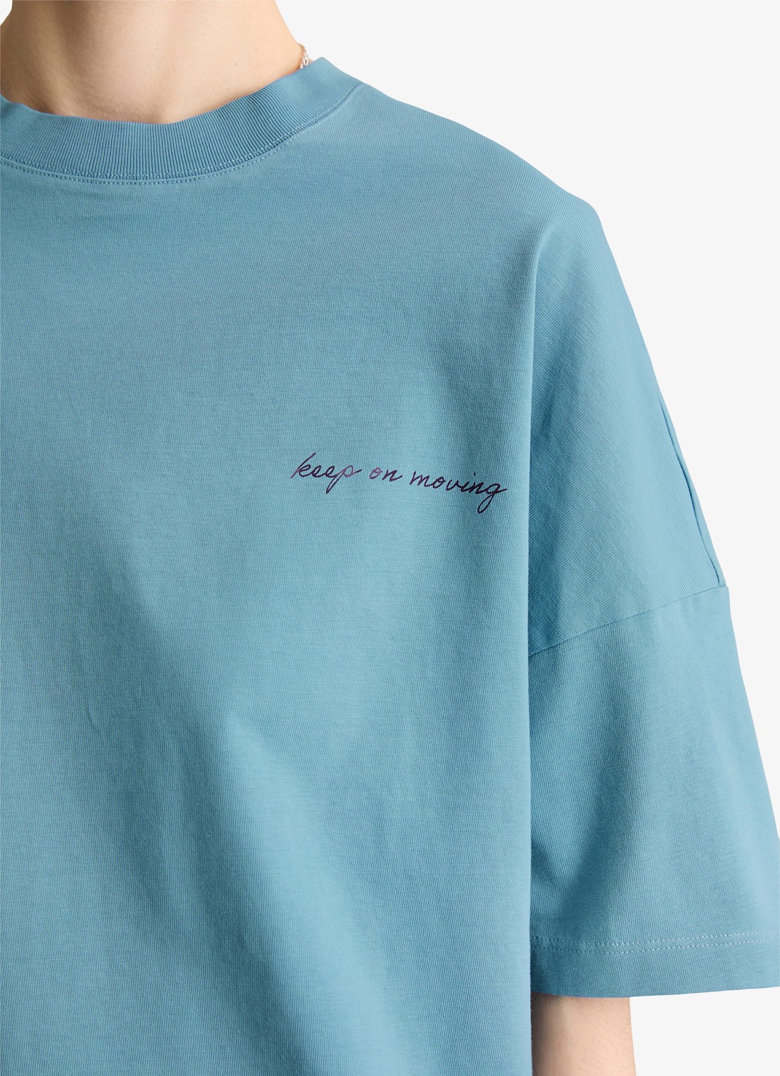Marc O'Polo Denim T-shirt met logo- en backprint - detail 4 blue dawn/5429