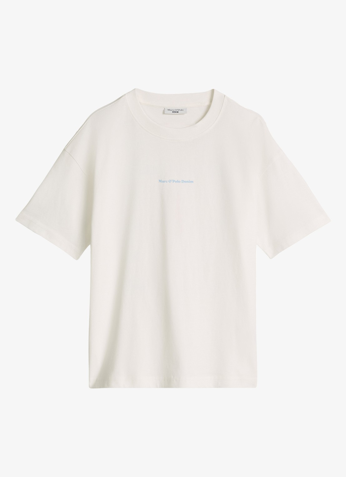 Marc O'Polo Denim T-shirt met logo- en backprint - voorkant 4 blauw