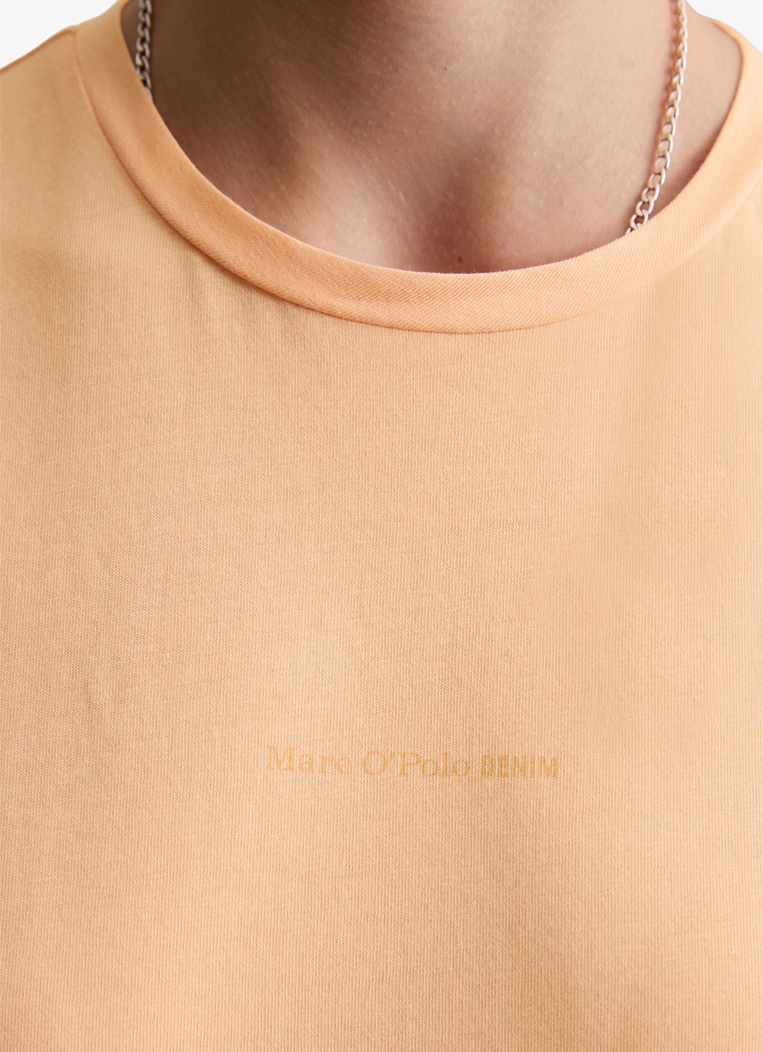 Marc O'Polo Denim T-shirt met logo - detail 5 abrikoos