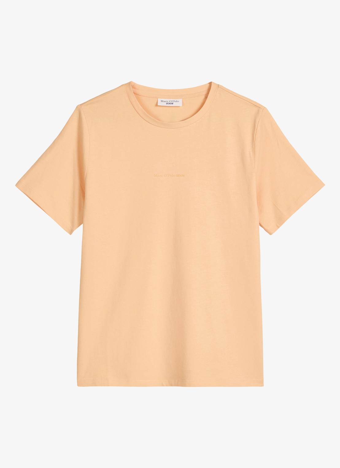 Marc O'Polo Denim T-shirt met logo - voorkant abrikoos