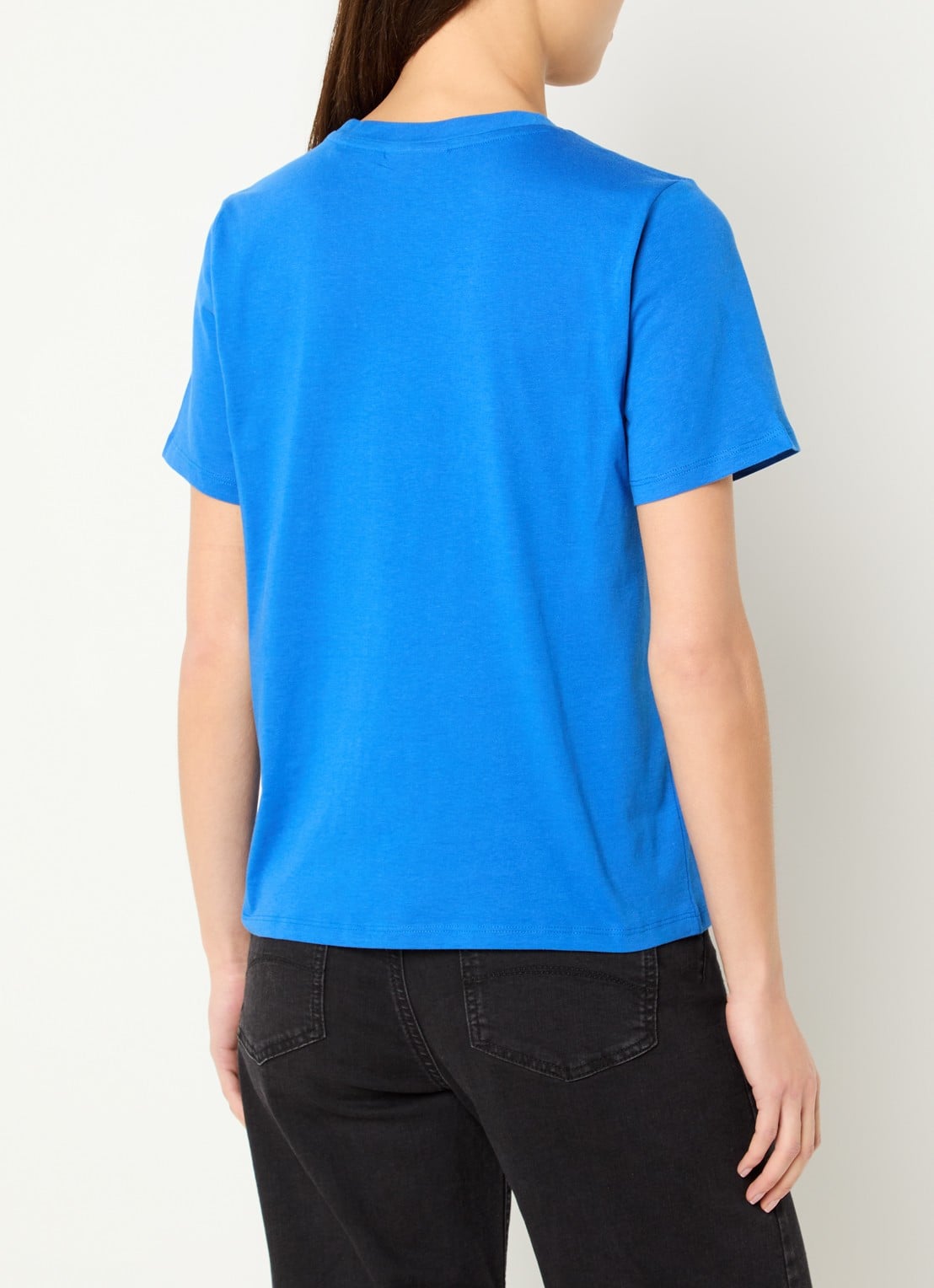 Marc O'Polo Denim T-shirt met logo - achterkant 4 kobaltblauw