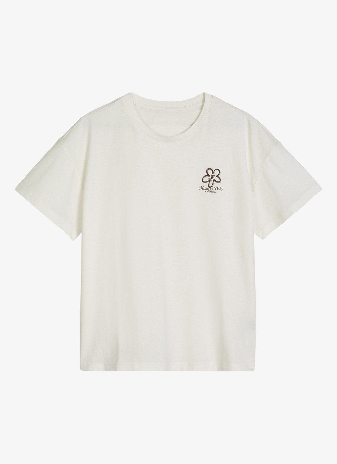 Marc O'Polo Denim T-shirt met logo - voorkant silky white-1183 / wit