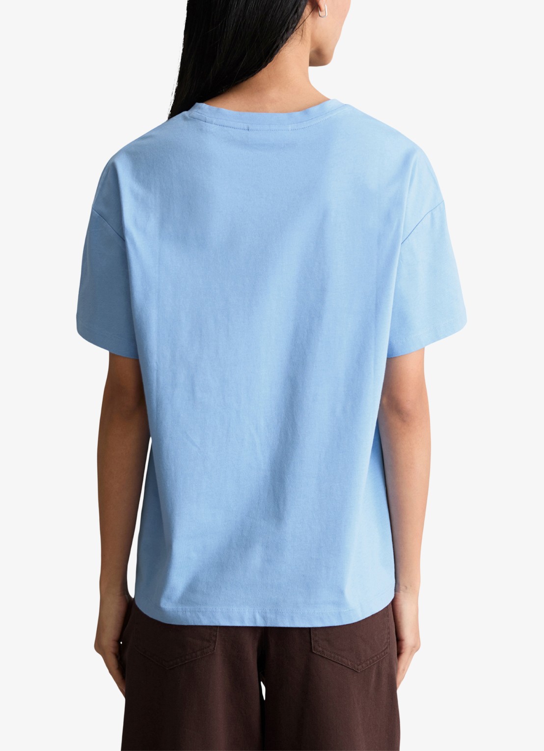 Marc O'Polo Denim T-shirt met logo - achterkant 3 medium blue 4840-4840 / blauw