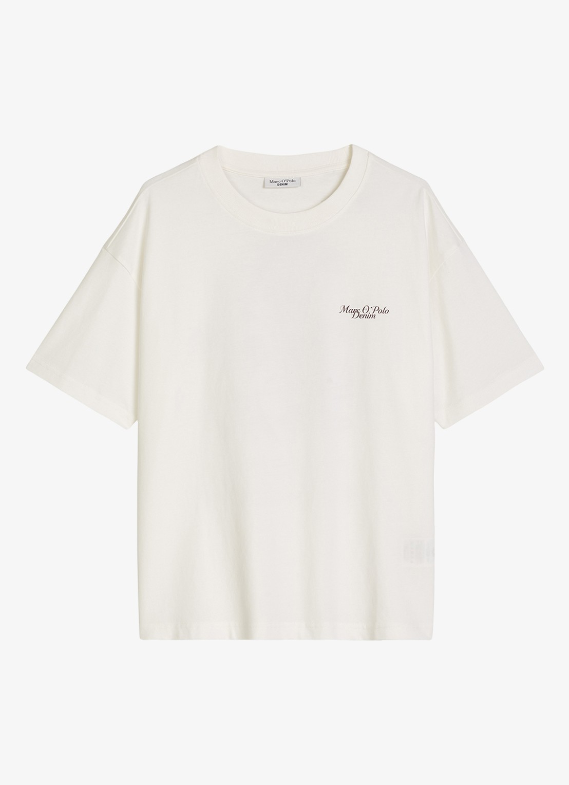 Marc O'Polo Denim T-shirt met logo - voorkant 3 silky white-1183 / wit