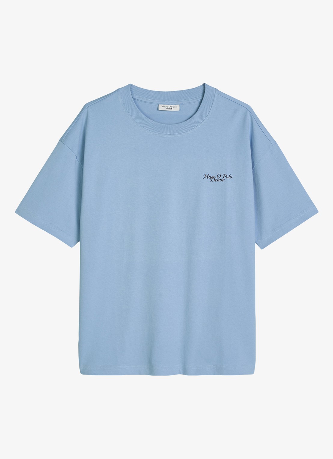 Marc O'Polo Denim T-shirt met logo - voorkant 4 medium blue 4840-4840 / blauw