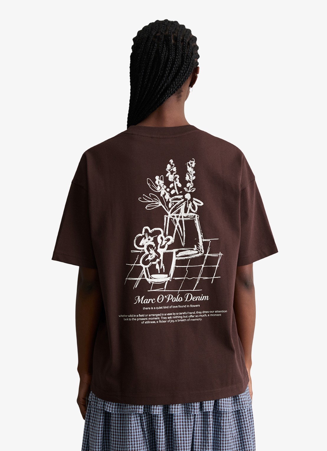 Marc O'Polo Denim T-shirt met logo - achterkant burnt aubergine-6929 / paars