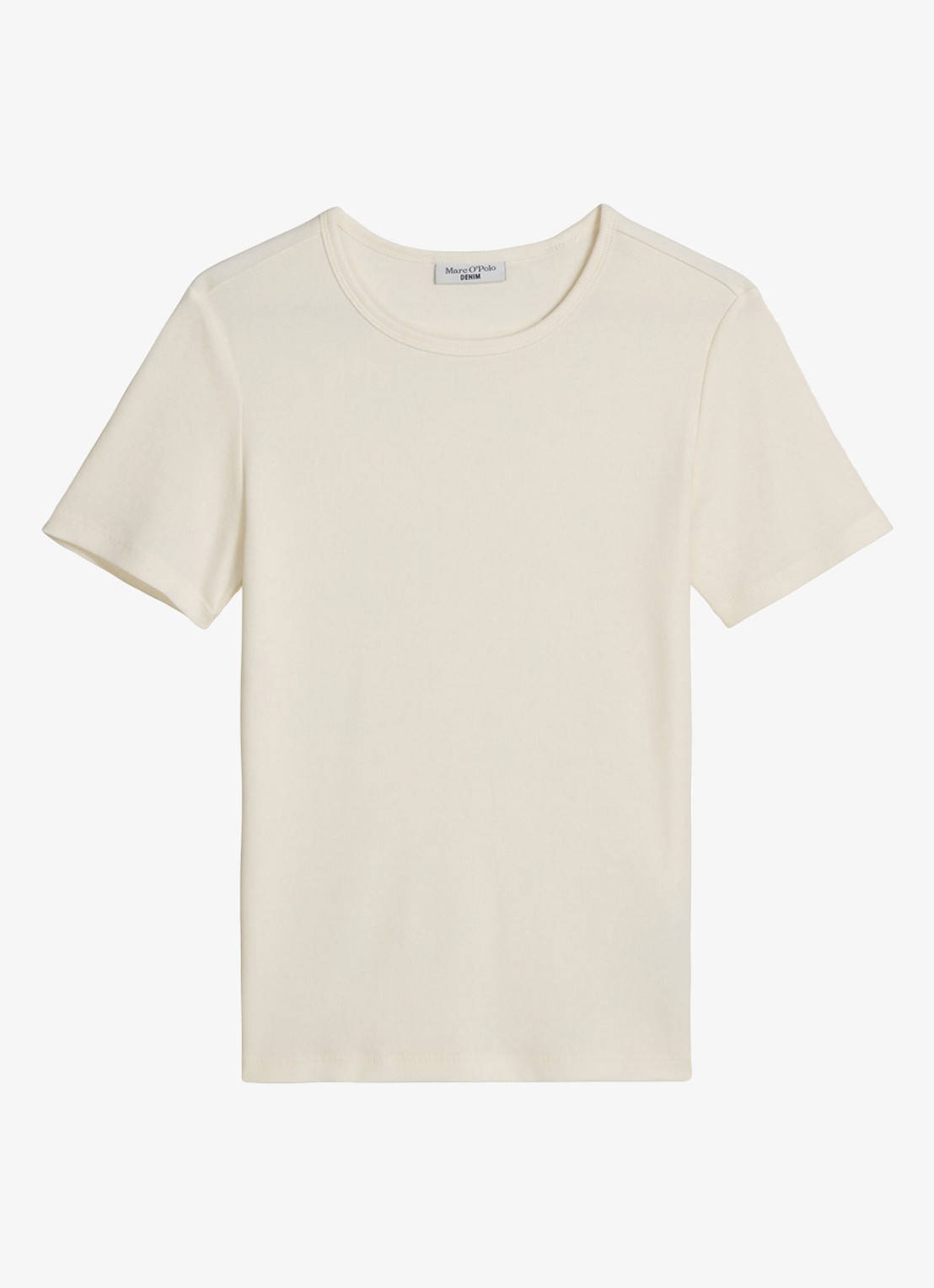 Marc O'Polo Denim T-shirt met ronde hals - voorkant 4 creme