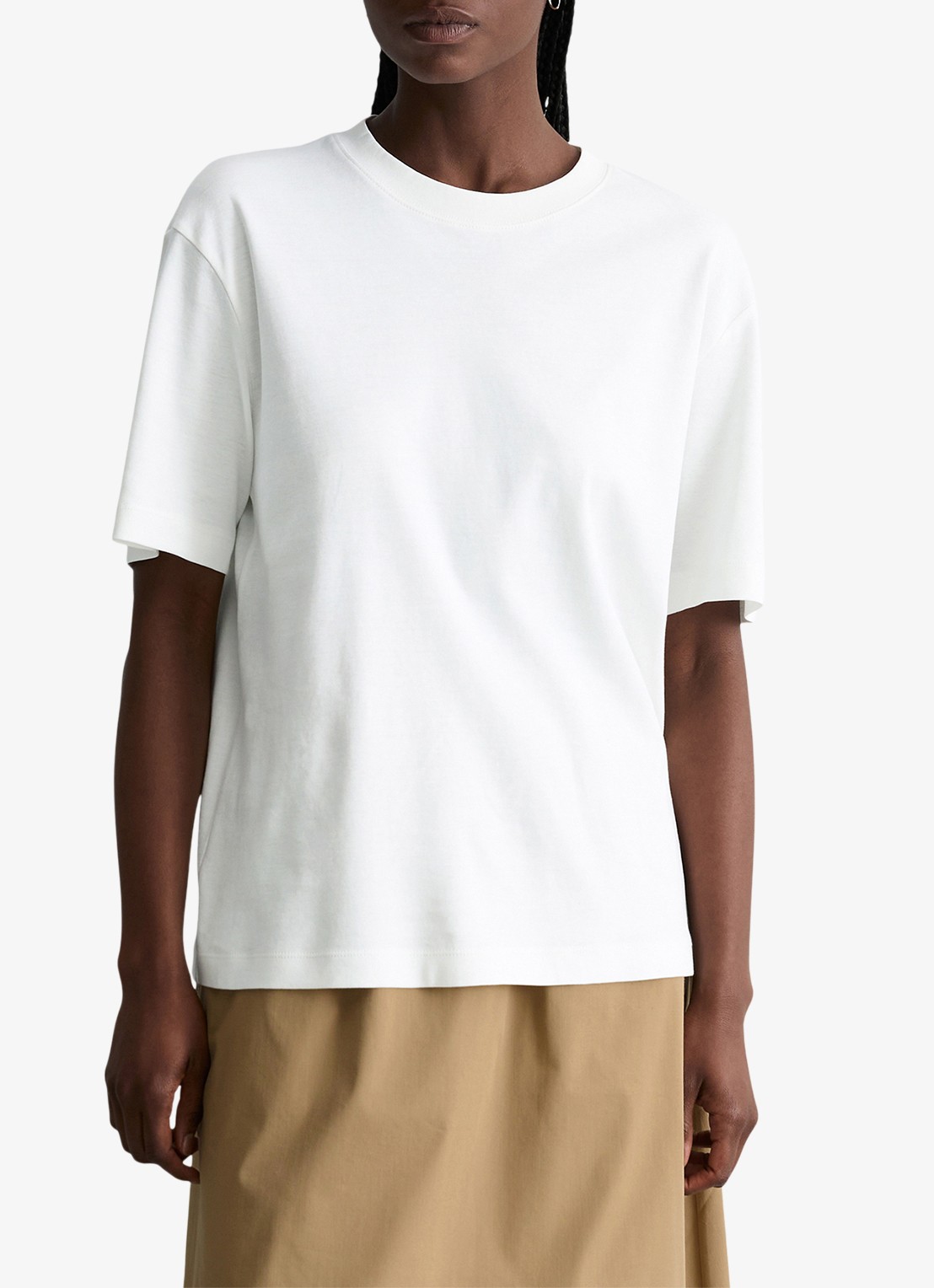 Marc O'Polo Denim T-shirt met ronde hals - detail silky white/1183
