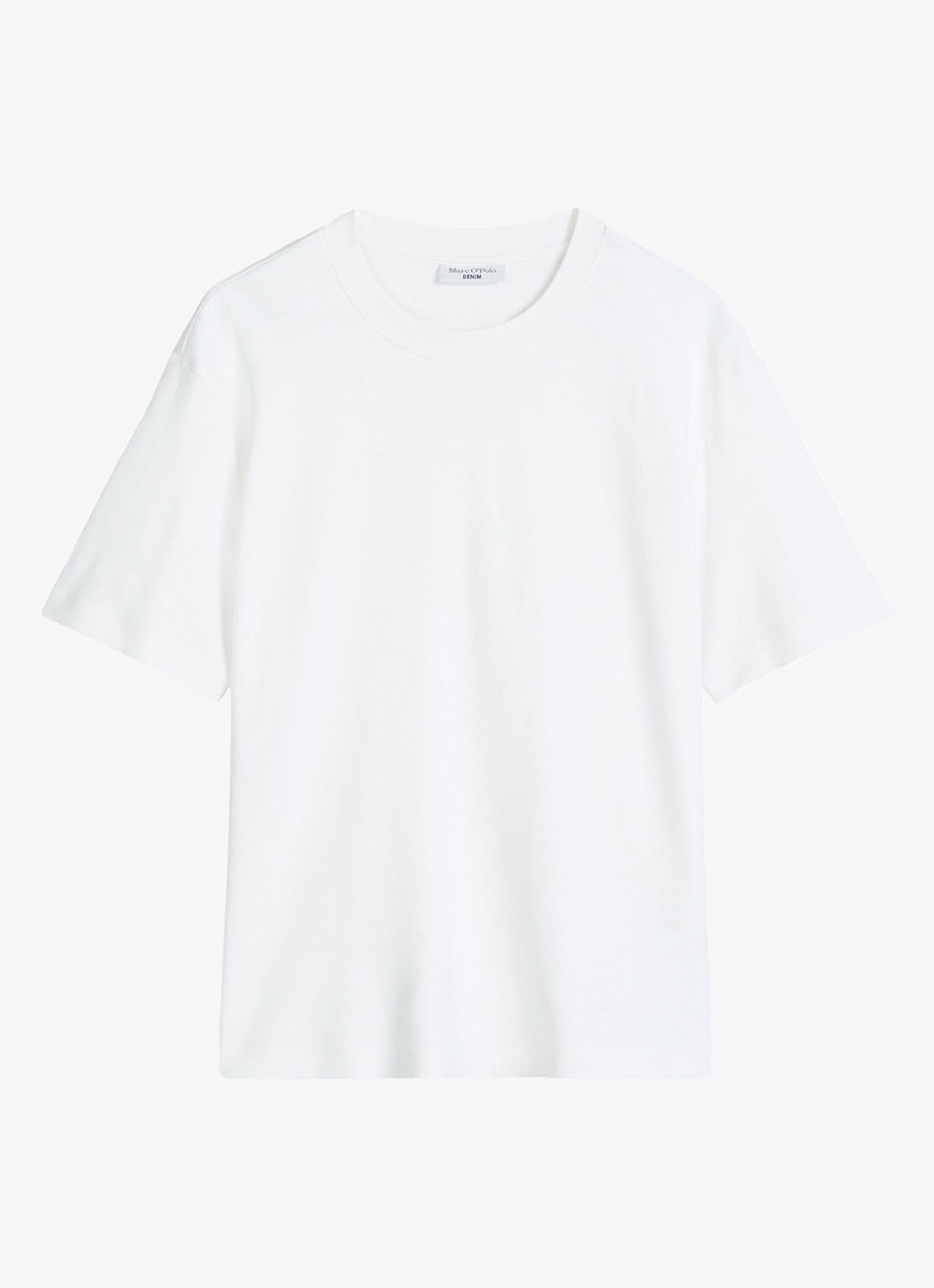 Marc O'Polo Denim T-shirt met ronde hals - voorkant 3 silky white/1183