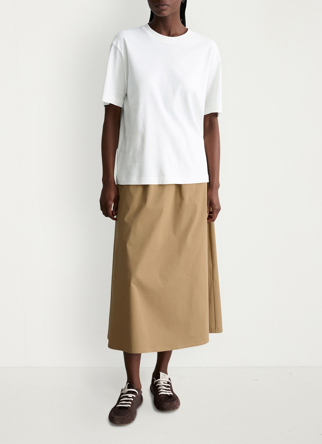 Marc O'Polo Denim T-shirt met ronde hals - voorkant 4 silky white/1183