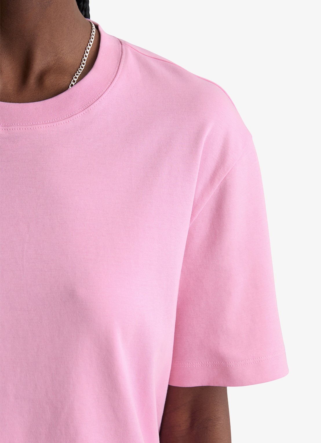 Marc O'Polo Denim T-shirt met ronde hals - detail 5 pale bubblegum/8205