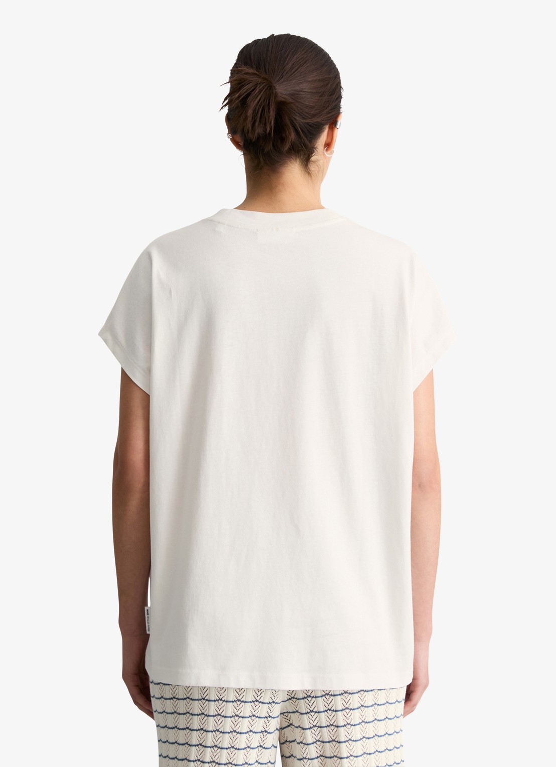 Marc O'Polo Denim T-shirt met ronde hals - achterkant silky white-1183 / wit