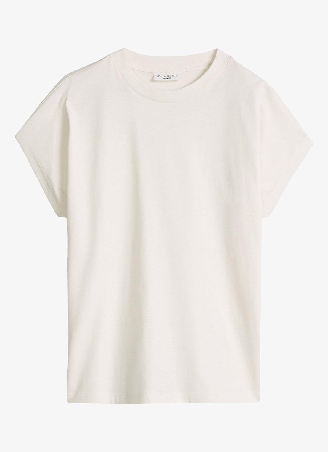 Marc O'Polo Denim T-shirt met ronde hals - voorkant 4 silky white-1183 / wit