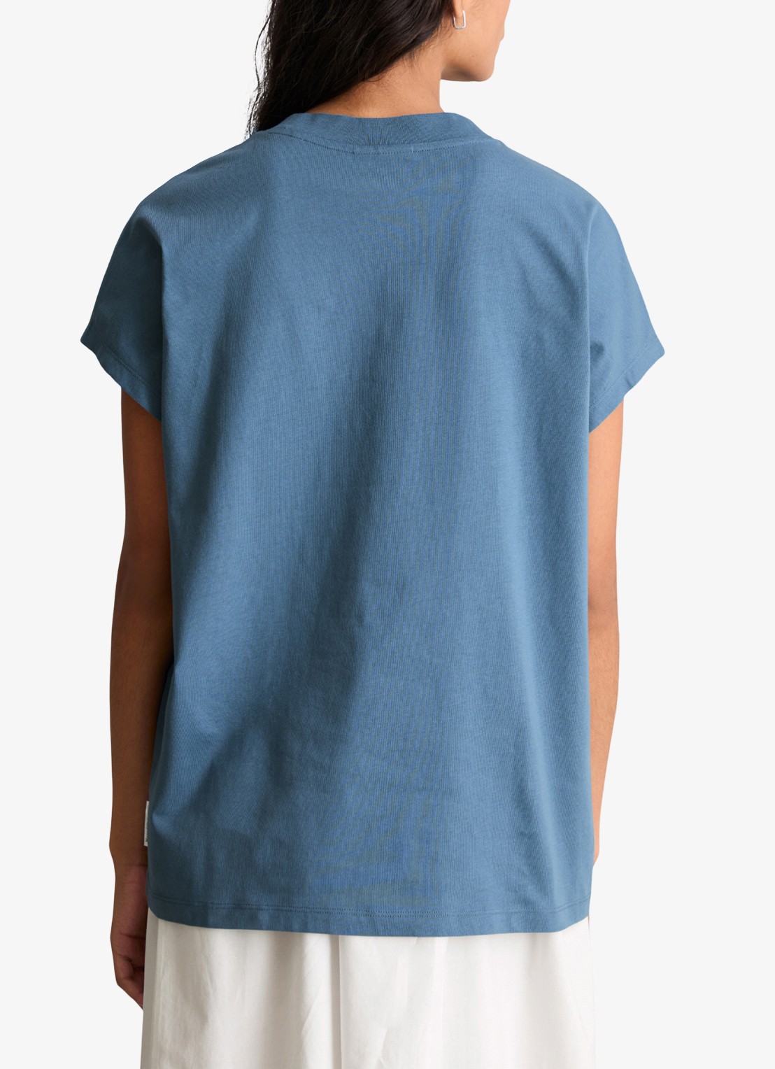 Marc O'Polo Denim T-shirt met ronde hals - achterkant medium blue 4671-4671 / blauw