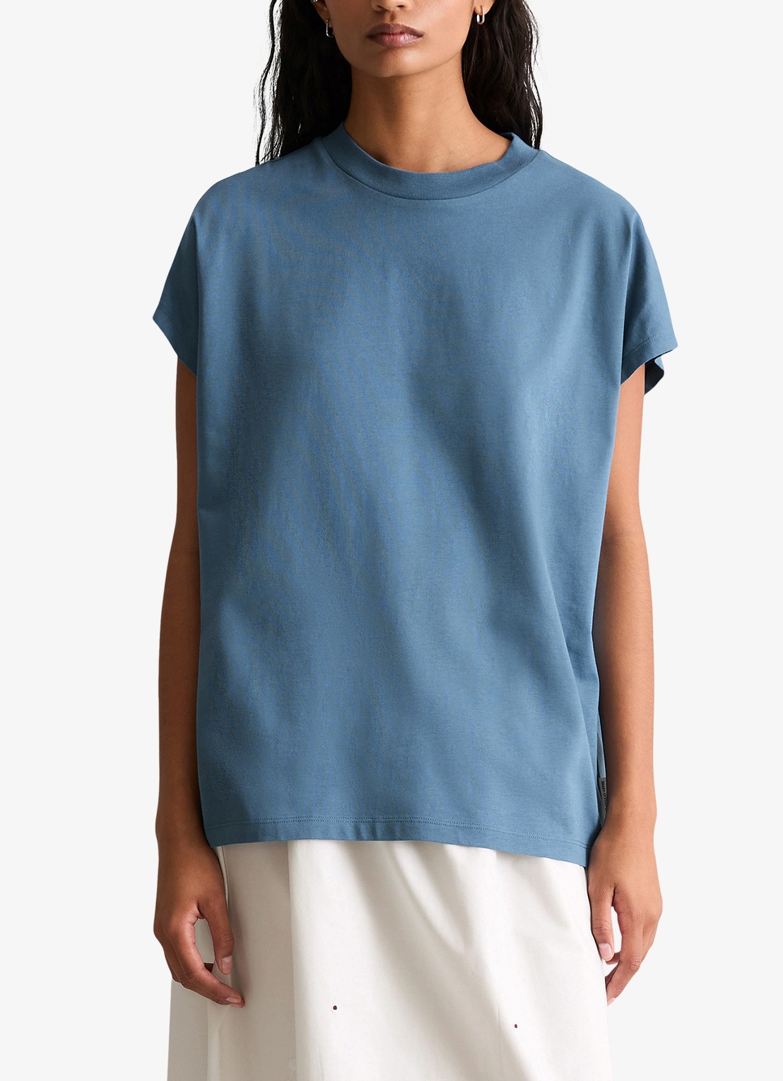Marc O'Polo Denim T-shirt met ronde hals - detail 2 medium blue 4671-4671 / blauw