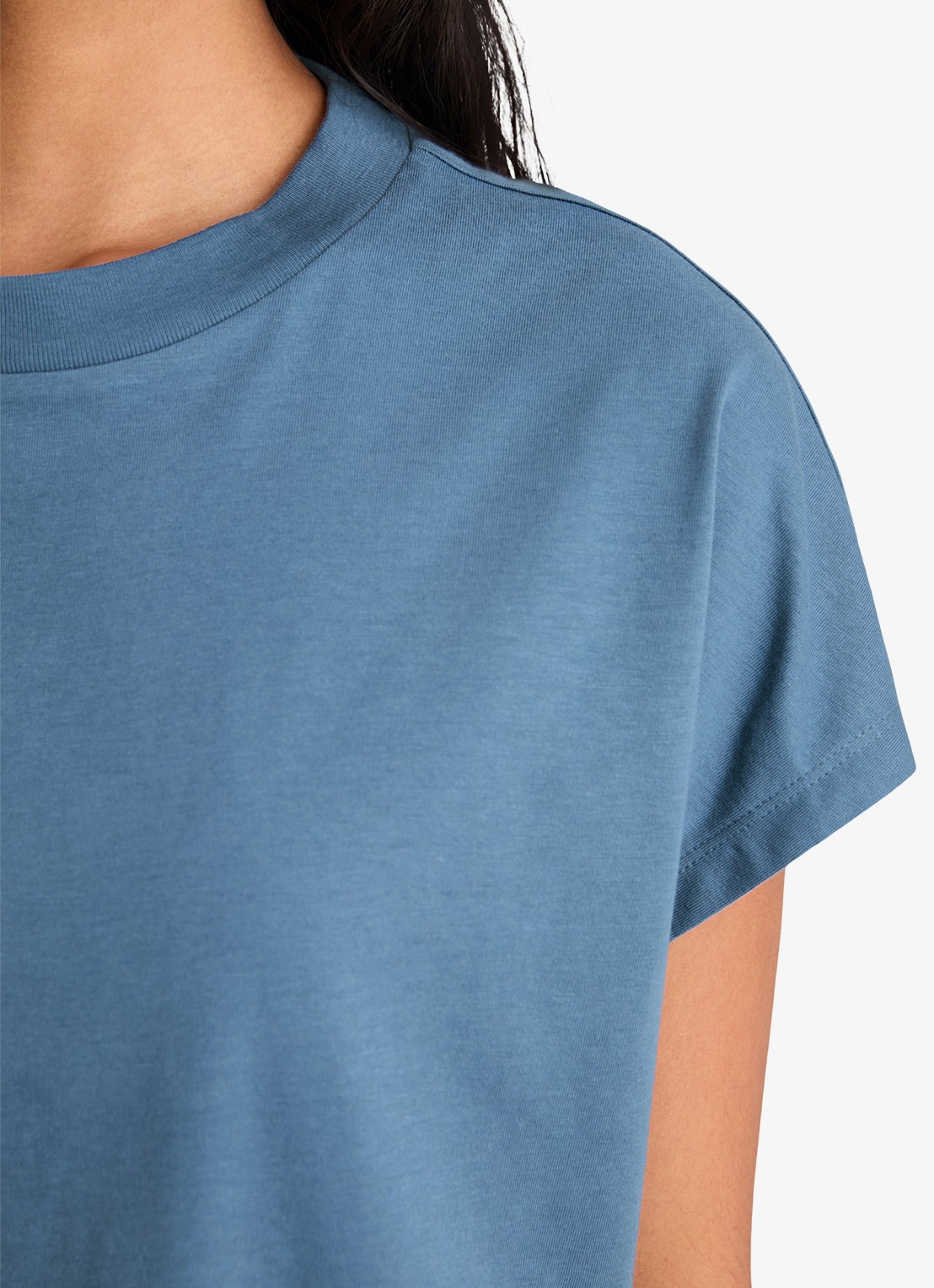 Marc O'Polo Denim T-shirt met ronde hals - detail 3 medium blue 4671-4671 / blauw