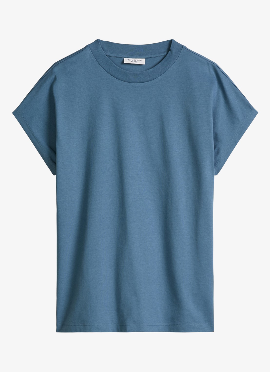 Marc O'Polo Denim T-shirt met ronde hals - voorkant 4 medium blue 4671-4671 / blauw
