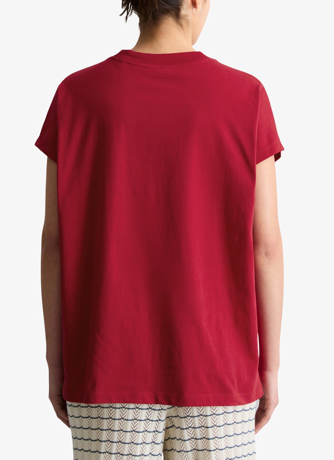 Marc O'Polo Denim T-shirt met ronde hals - achterkant 3 vivid cherry-6882 / rood