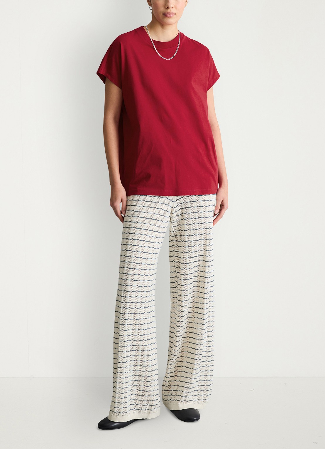 Marc O'Polo Denim T-shirt met ronde hals - voorkant 5 vivid cherry-6882 / rood