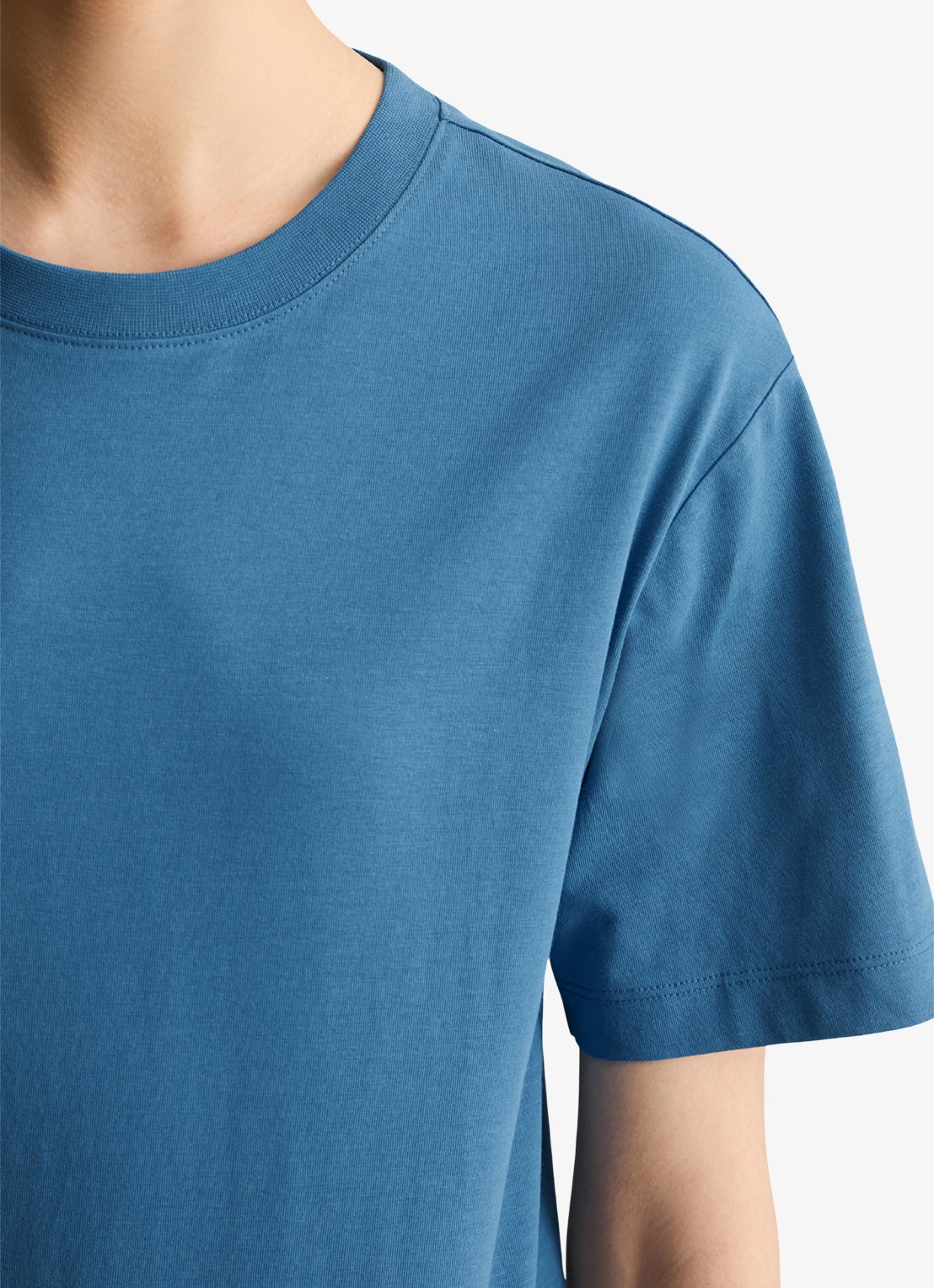 Marc O'Polo Denim T-shirt met ronde hals - detail 5 medium blue 4671-4671 / blauw