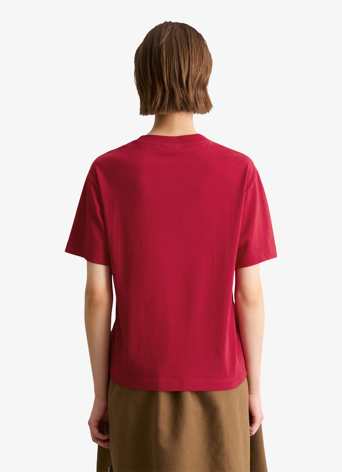 Marc O'Polo Denim T-shirt met ronde hals - achterkant 3 vivid cherry-6882 / rood