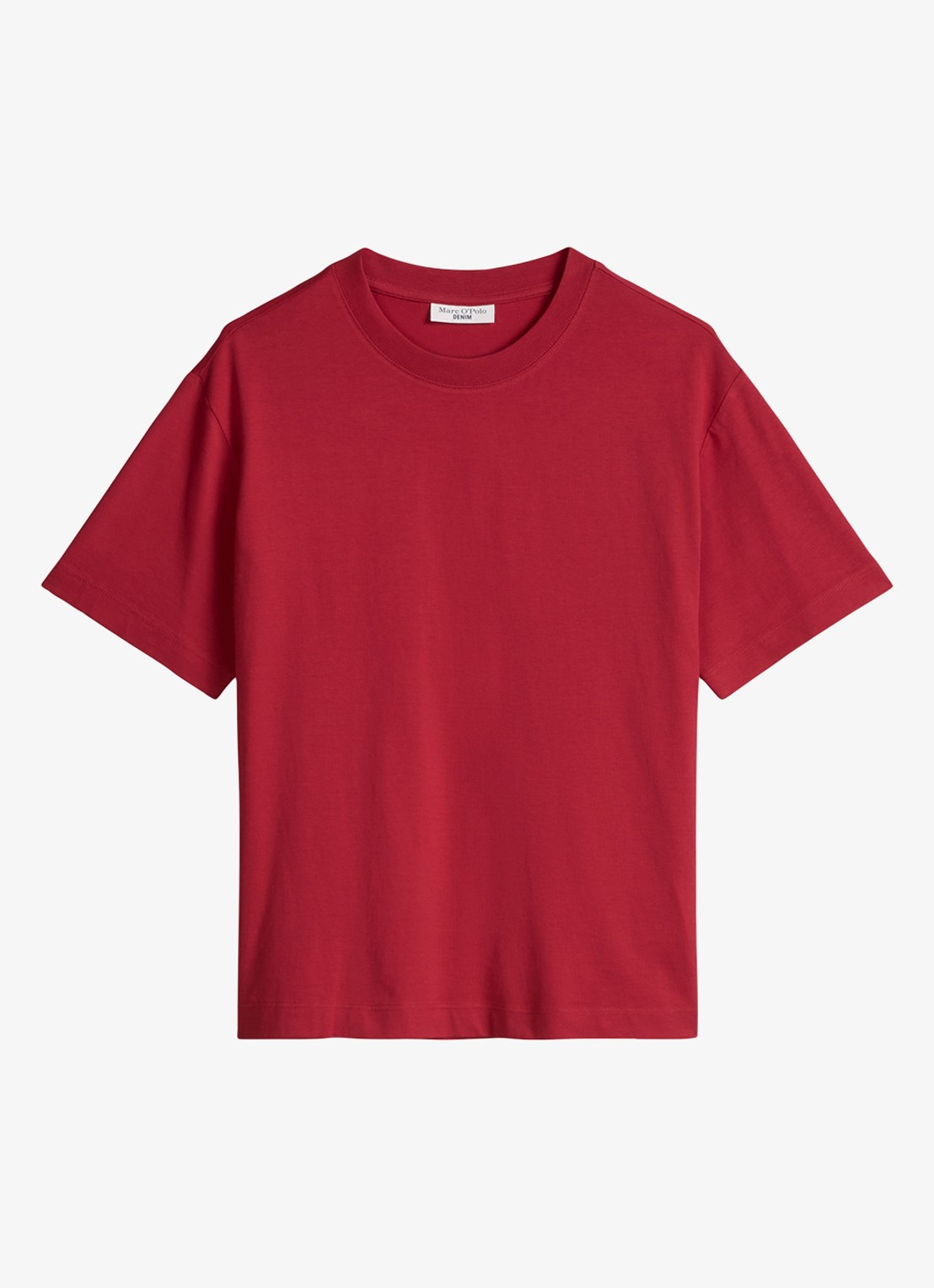 Marc O'Polo Denim T-shirt met ronde hals - voorkant vivid cherry-6882 / rood