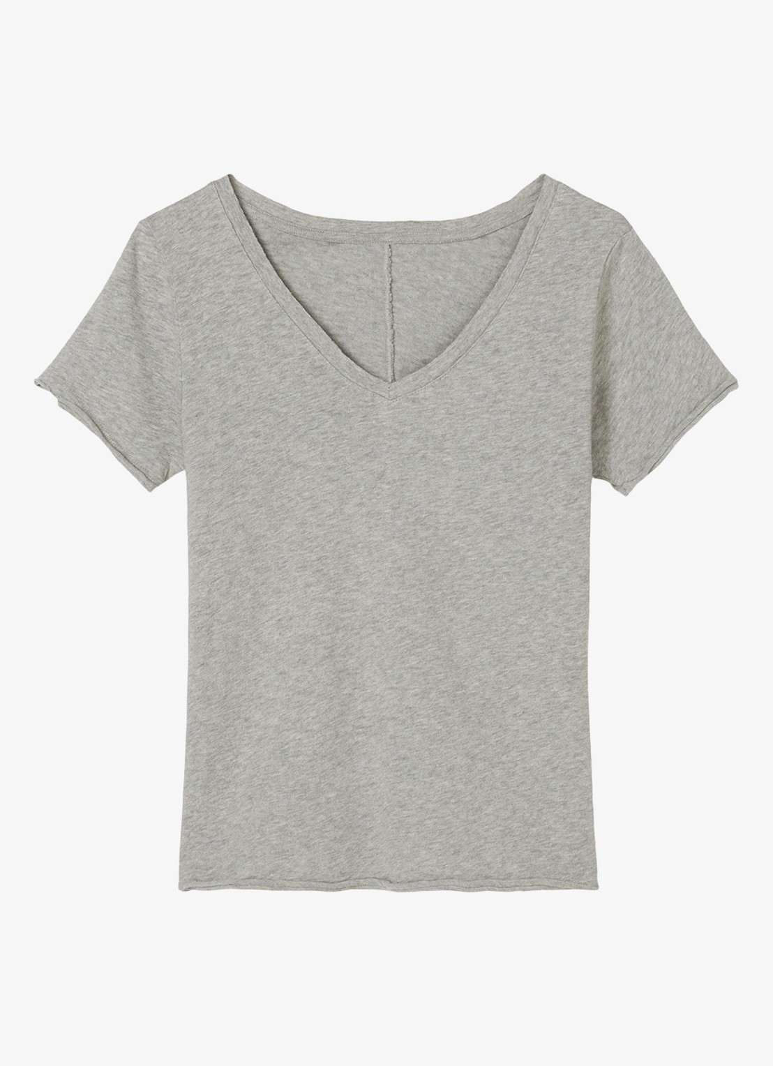 Marc O'Polo Denim T-shirt met V-hals - voorkant 3 grijsmele