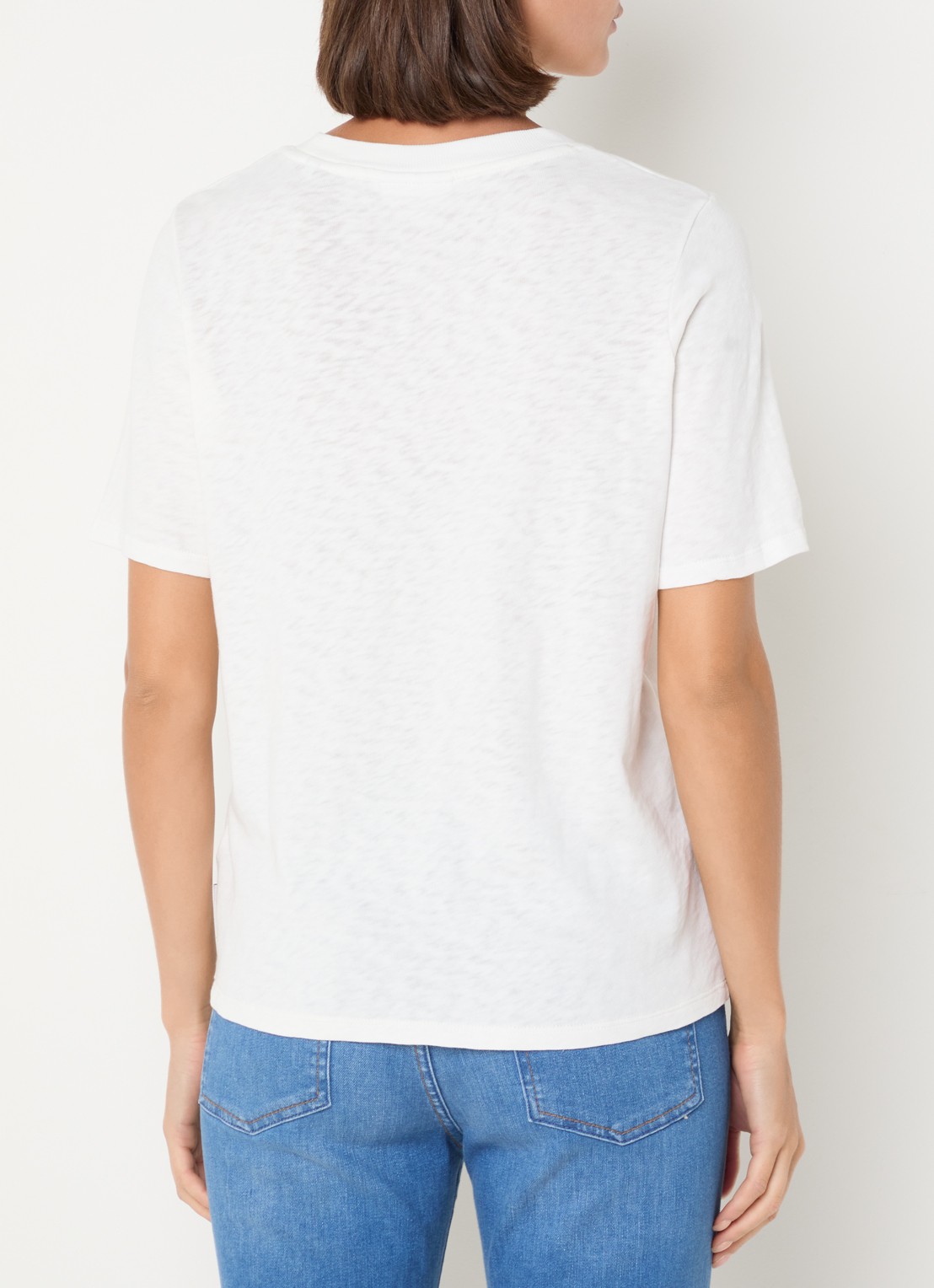 Marc O'Polo Denim T-shirt van  katoen - achterkant 4 gebroken wit