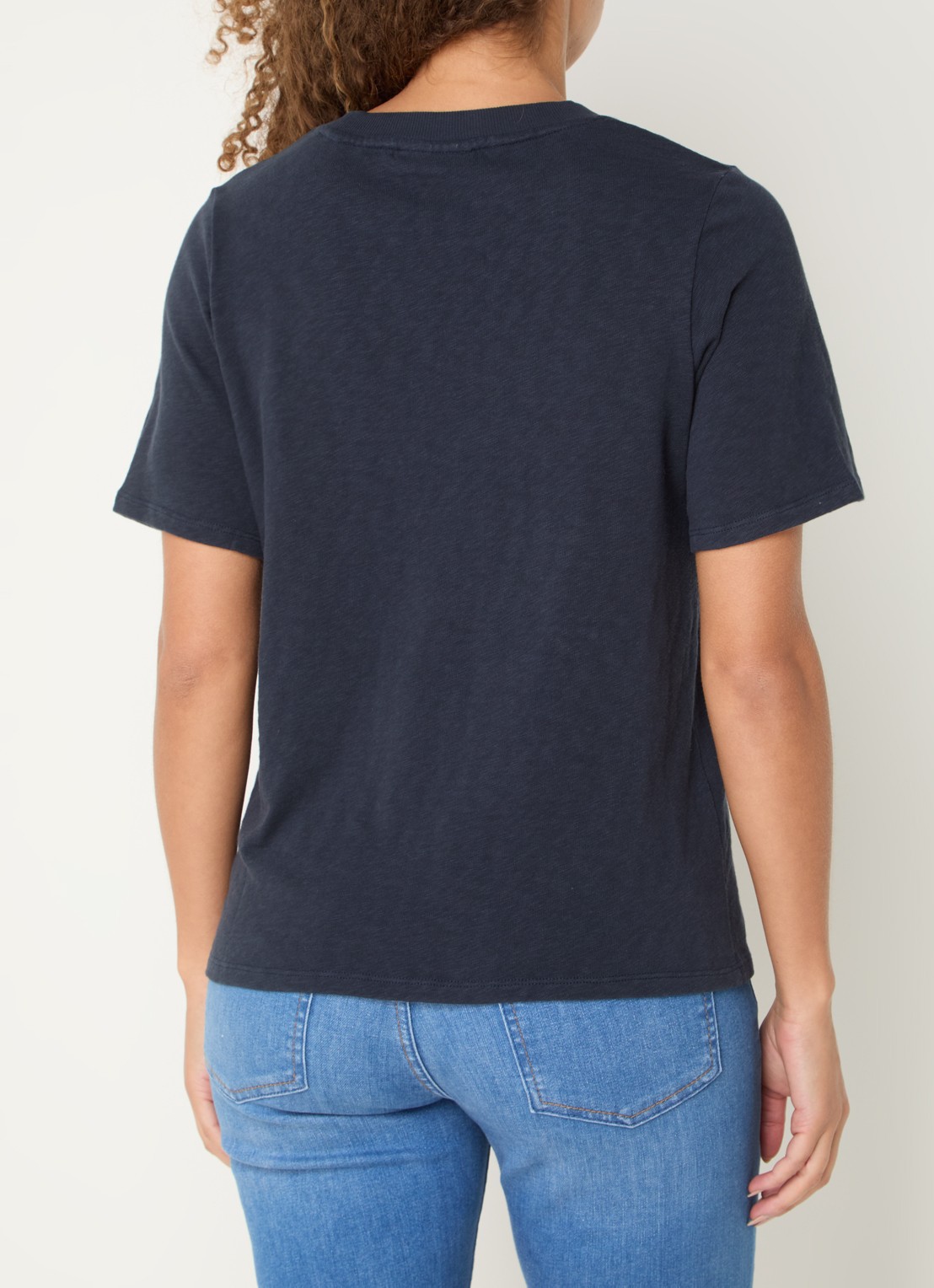 Marc O'Polo Denim T-shirt van  katoen - achterkant 3 donkerblauw